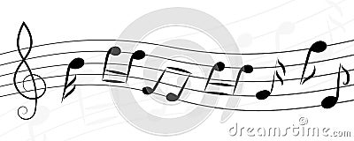 Doodle musical notes. Vector Illustration